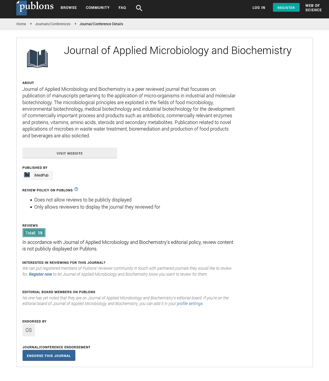 Journal of Applied Microbiology and Biochemistry